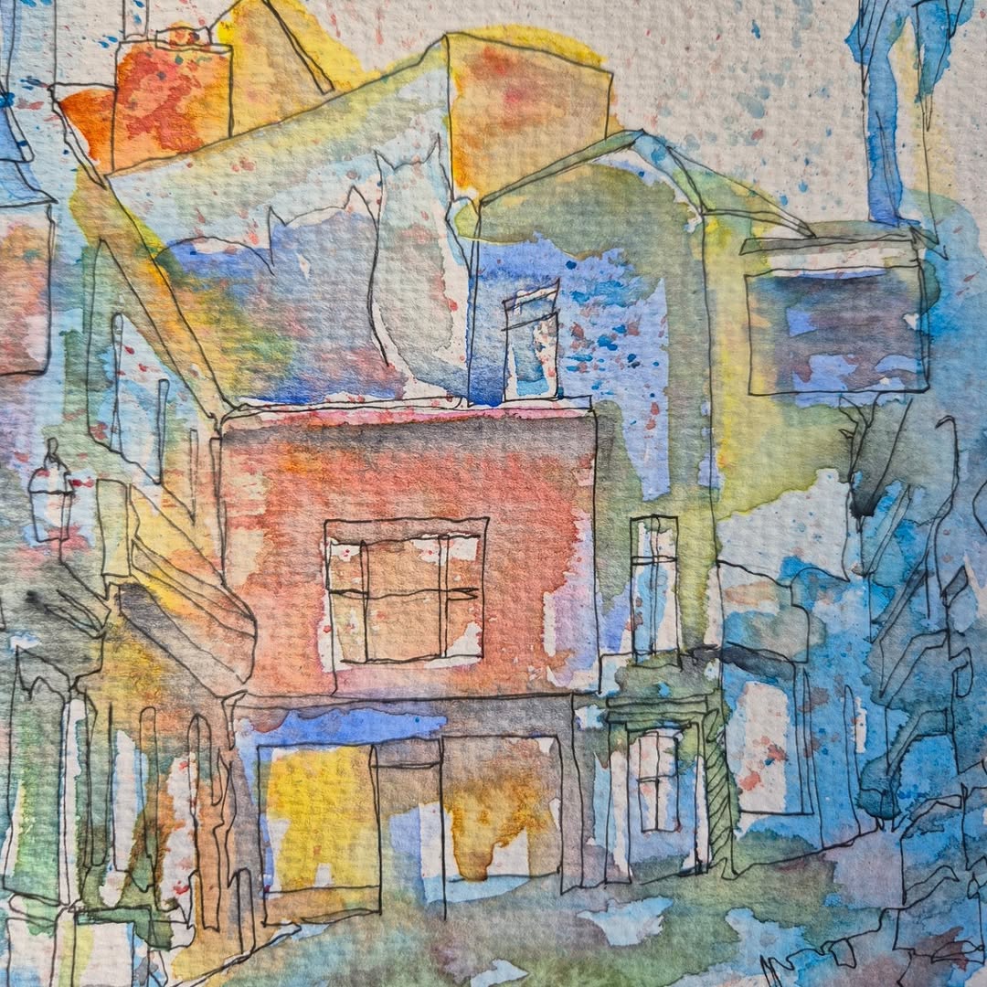 "Bedford St" Original Watercolour (Framed) - Image 4