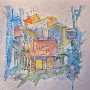 "Bedford St" Original Watercolour (Framed)