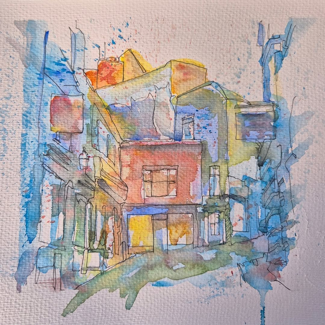 "Bedford St" Original Watercolour (Framed)